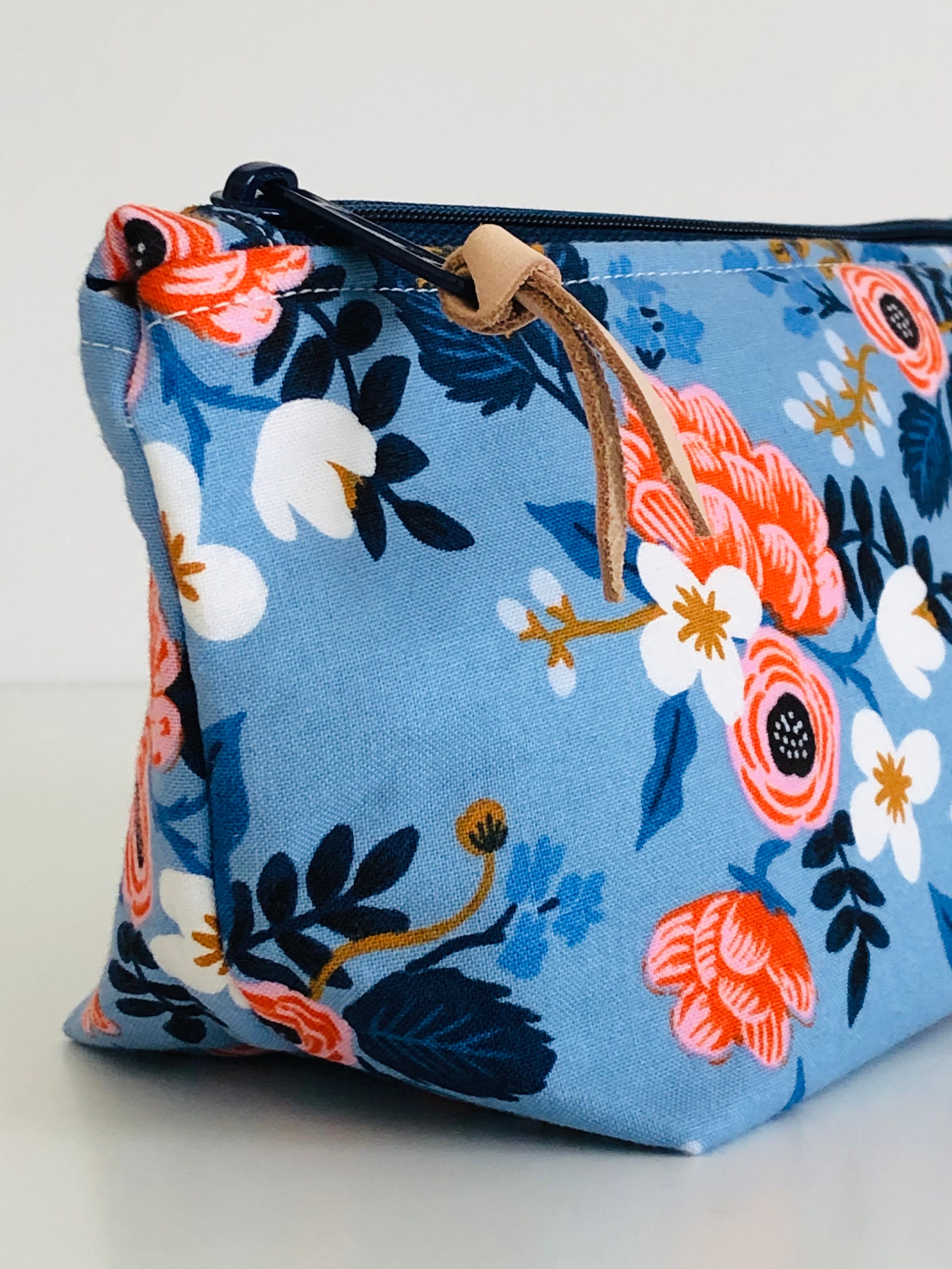 Lined Makeup Bag Modern Cosmetic Bag Floral Makeup Bag Storage Pouch