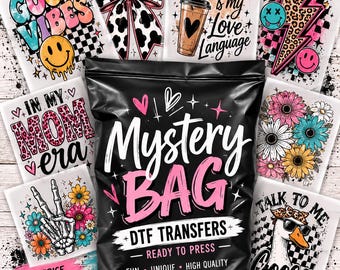 Lote sorpresa de transferencias DTF / Camisetas, sudaderas y sudaderas con capucha listas para imprimir (diseños aleatorios)
