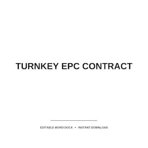 Mall för nyckelfärdigt EPC-avtal | Teknisk upphandlingsavtal för byggnation | Redigerbart Word DOCX | Ladda ner