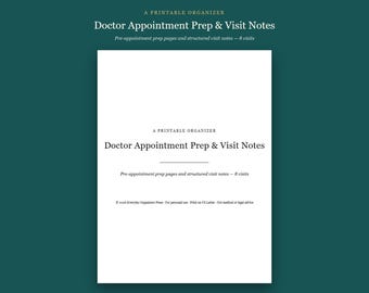 Preparación para la cita médica y notas de la visita (imprimibles)