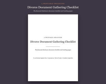 Lista de verificación imprimible para recopilar documentos de divorcio