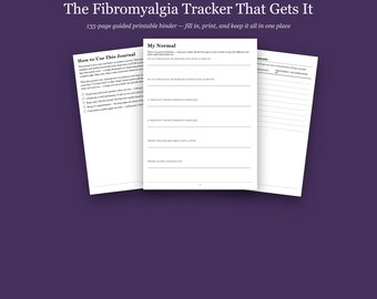 Registro imprimible de fibromialgia: diario de síntomas de 90 días, registro de dolor y brotes, seguimiento de medicamentos, preparación de citas, PDF para enfermedades crónicas