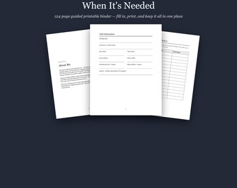 Planificador para el final de la vida (imprimible): lo que mi familia necesita saber, organizador de información patrimonial, cuaderno de trabajo para últimas voluntades (PDF).
