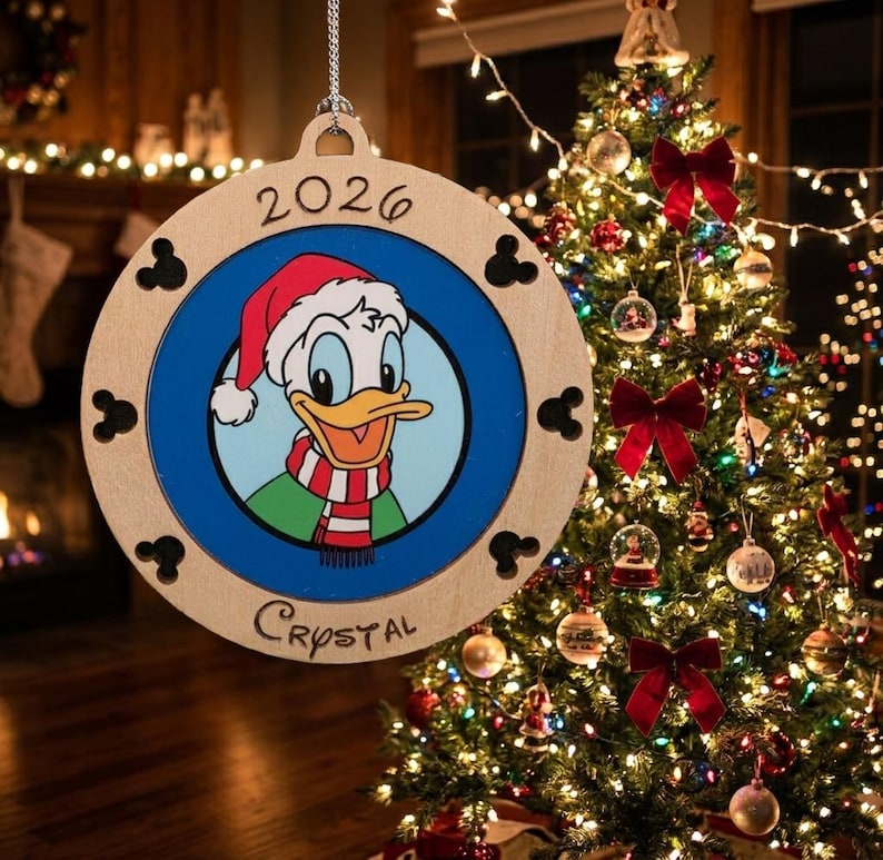 Personalized Donald Christmas Ornament | Custom Name & Year | Wooden ...