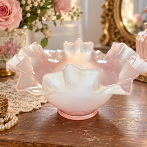 Fenton Pink Milk Glass - Etsy