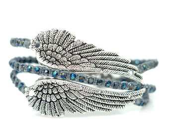 Angel Wing Bracelet, Wrap Stack Bracelet