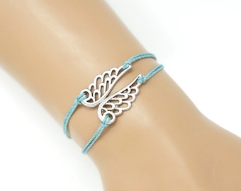 Turquoise Couples Angel Wing Bracelets, Friendship Bracelets
