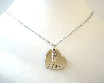 Mixed Metals Personalized 3 Heart Charm Necklace