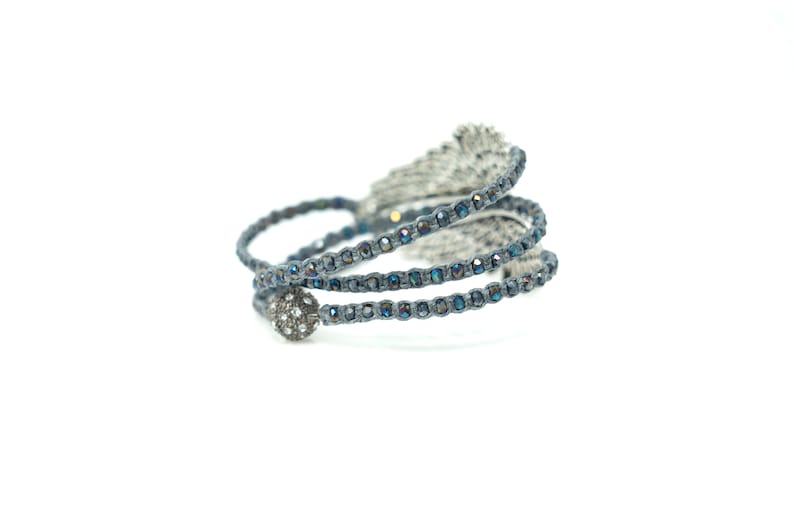 Angel Wing Bracelet, Wrap Stack Bracelet bild 4