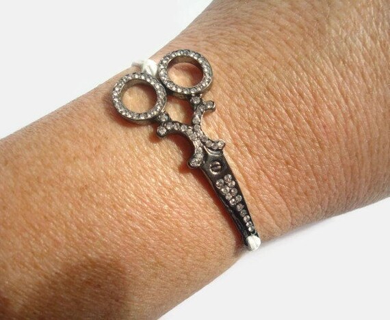 White Scissor Bracelet Hair Stylist Bracelet Shears Etsy