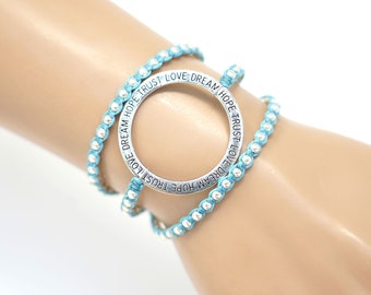 Hope Trust Bracelet de perles bague Love Dream