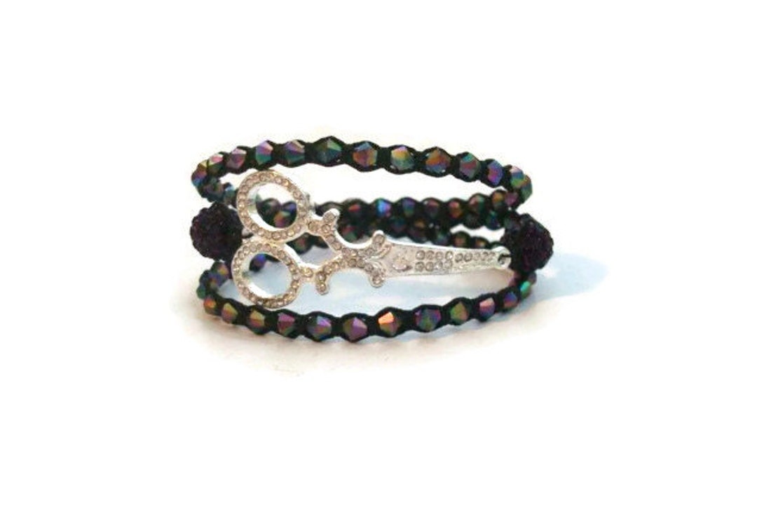 Rainbow Scissor Bracelet Purple Scissor Wrap Bracelet Shears Etsy