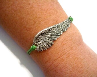 Green Angel Wing Bracelet