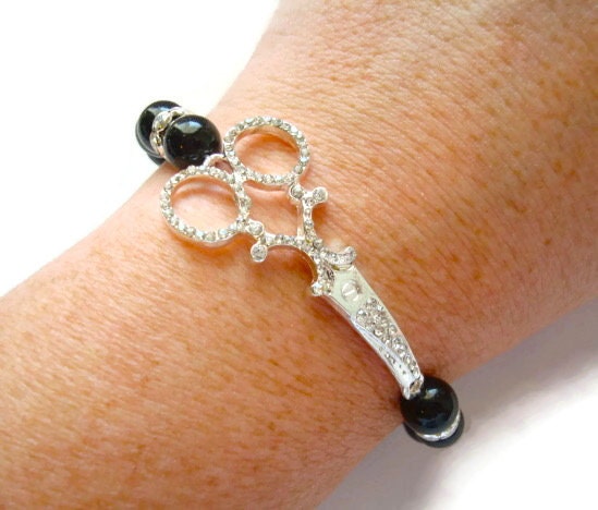 Hair Stylist Bracelet, Shears Bracelet, Hairdresser Jewelry, Hairstyl…