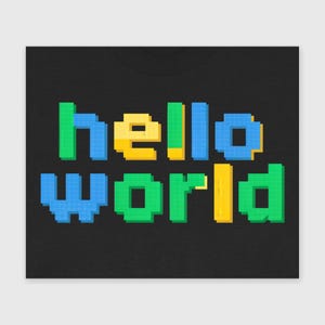T-Shirt Hello World – tee programmeur style pixel rétro, cadeau informatique pour coders et nerds, hoodie, sweat