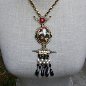 Collar cabujón de cristal barroco y broche vintage &quot;La amada&quot;