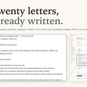 Executor Organizer: Estate Checklist, Letter Templates, Probate Tracker (Digital Download)