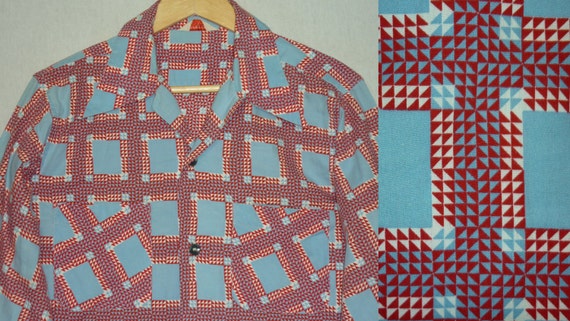 1940s Shirt / M / Atomic / Geometric / Southwester
