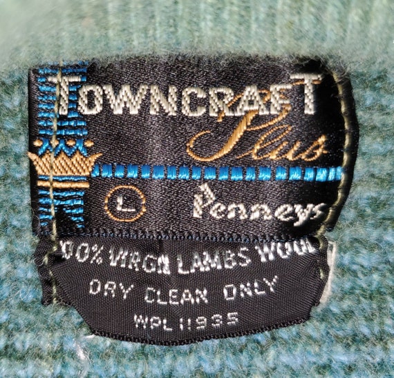 Vtg 1960s TOWNCRAFT PLUS Argyle Pattern Lamb's Wo… - image 9