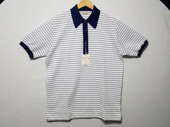 NOS Vintage 1960s IZOD Men's Striped Knit Polo Sh… - image 2