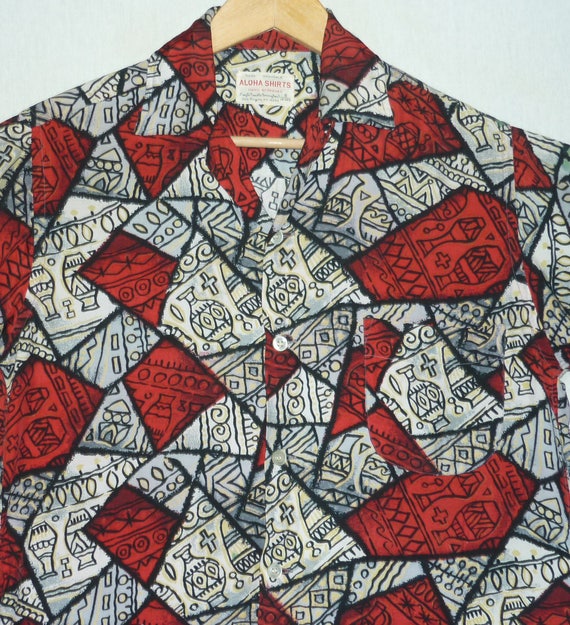 Vintage 1950's Hawaiian Shirt / S / Rayon / Atomic