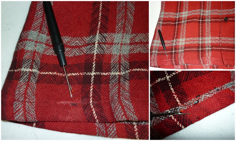 1940s Shirt S Towncraft Wool Flannel Southwestern Atomic Work Shirt Rockabilly Shirt Vintage 1940s Shirt Hunting Shirt