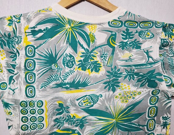 Vintage 1950s Hawaiian All Over Print Single Stit… - image 5