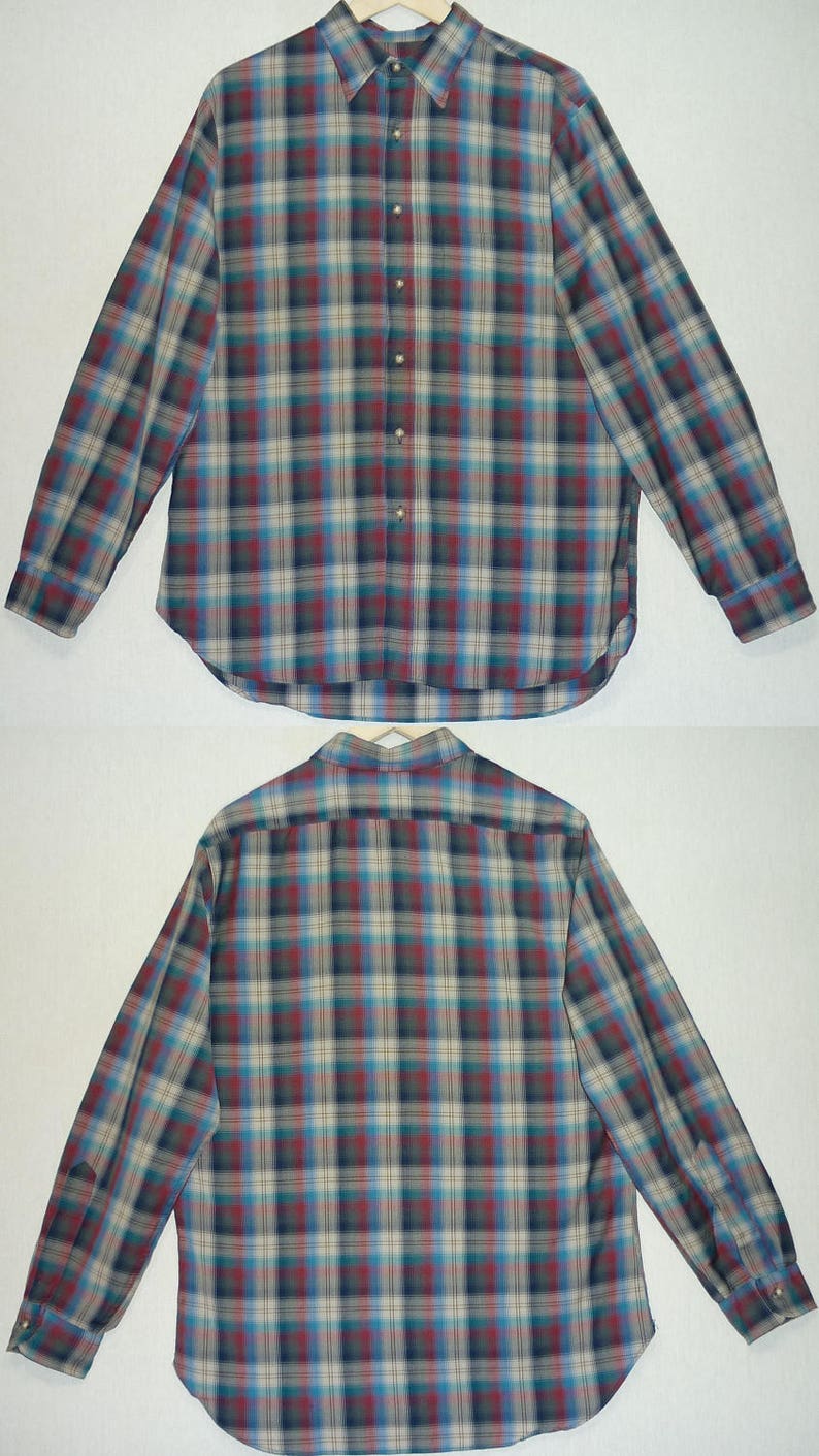 80s Pendleton Shirt L Light Weight 1980s Plaid Shadow Plaid 1980s Pendleton Shirt Vintage Pendleton Wool Shirt 80s Shirt