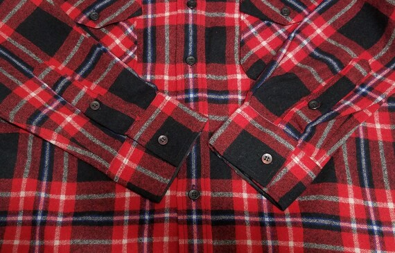 NOS Vintage 1970s Plaid Wool Shirt - L - Pendleto… - image 3