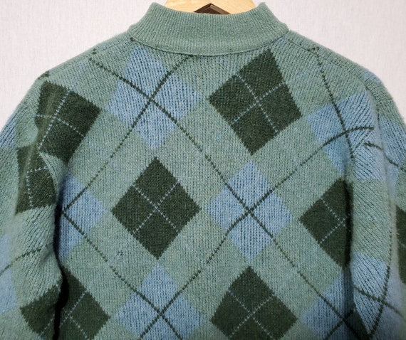 Vtg 1960s TOWNCRAFT PLUS Argyle Pattern Lamb's Wo… - image 5