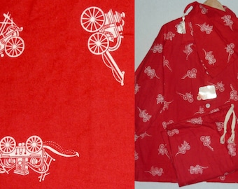 NOS / 1950s Mens Pajamas / XL / Flannel / Jayson / Novelty Print / New Old Stock / Deadstock / Rockabilly / 1940s / Vintage Mens Pajamas