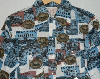 NOS / 1970er Jahre Shirt / S - M / Rockmount Ranchwear / Western Shirt / neue alte Lager / Deadstock / Pop Art / Old West / Pearl Snap / Disco