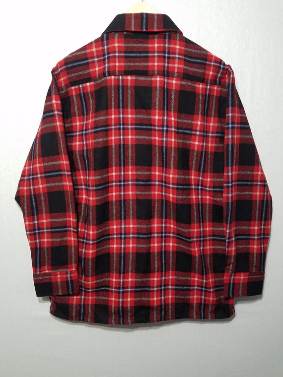 NOS Vintage 1970s Plaid Wool Shirt - L - Pendleto… - image 4