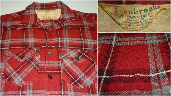 1940s Shirt / S / Towncraft / Wool / Flannel / Sou
