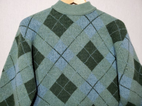 Vtg 1960s TOWNCRAFT PLUS Argyle Pattern Lamb's Wo… - image 2