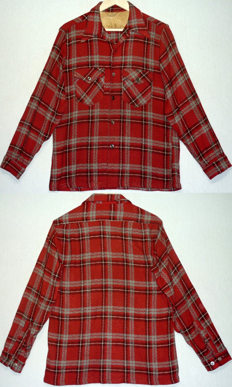 1940s Shirt S Towncraft Wool Flannel Southwestern Atomic Work Shirt Rockabilly Shirt Vintage 1940s Shirt Hunting Shirt