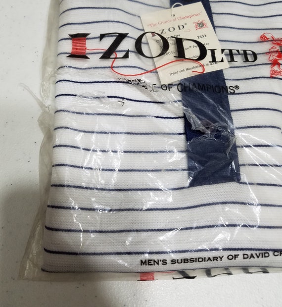 NOS Vintage 1960s IZOD Men's Striped Knit Polo Sh… - image 8