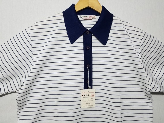 NOS Vintage 1960s IZOD Men's Striped Knit Polo Sh… - image 3