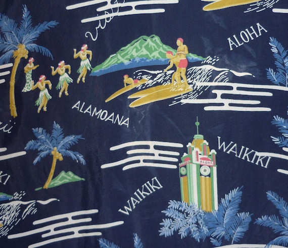 1950s Material Hawaiian Shirt / S / 1950s Hawaiian