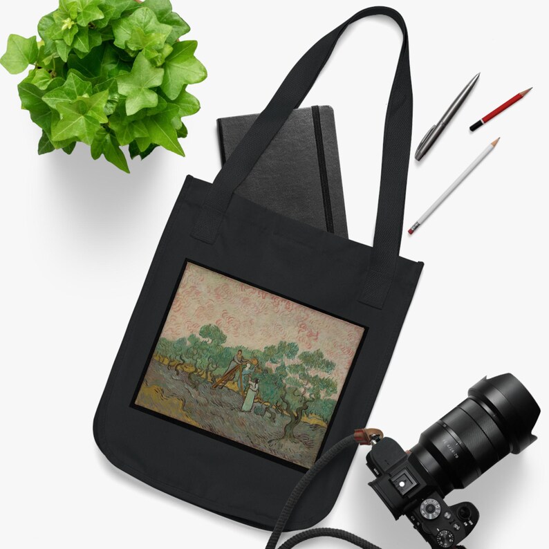 Donne che raccolgono le olive di Vincent van Gogh - Borsa in tela pesante immagine 3