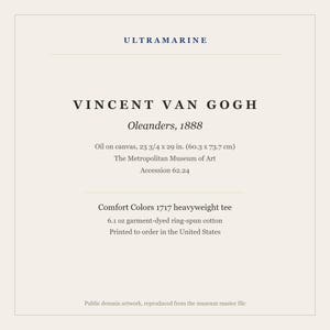 Vincent van Gogh Oleander-Kunst-T-Shirt, Comfort Colors Heavyweight Tee Bild 4