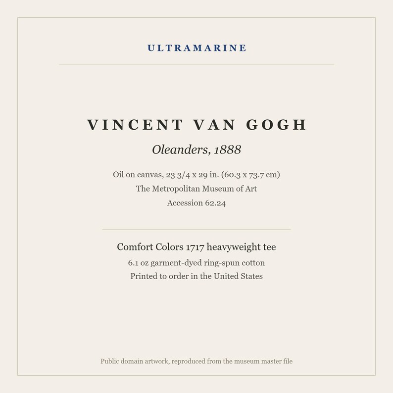 Vincent van Gogh Oleander-Kunst-T-Shirt, Comfort Colors Heavyweight Tee Bild 4