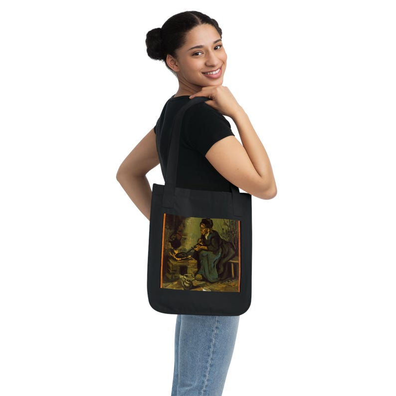 Mujer campesina cocinando junto a la chimenea, de Vincent van Gogh - Bolso de lona resistente imagen 4