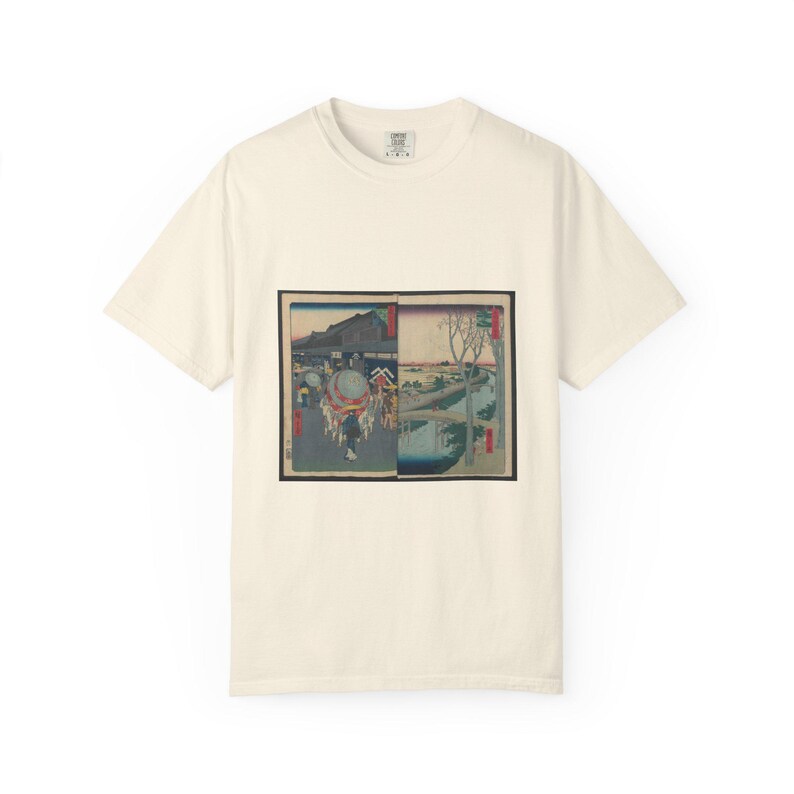 Utagawa Hiroshige Hatsune Riding Ground T-Shirt, Famous Views of Edo Art Tee, Comfort Colors 1717 image 2