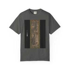 T-Shirt mit Kiefern-, Bambus-, Trauben- und Eichhörnchenmotiv, asiatisches Tuschebild-T-Shirt, Comfort Colors 1717 Bild 3