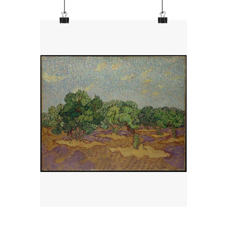 Van Gogh Olive Trees Print, Post Impressionist Landscape Art (Archival Quality) Bild 1