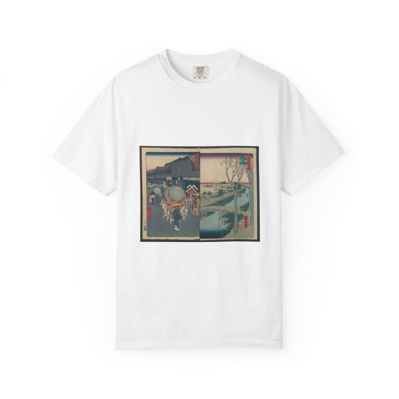 Utagawa Hiroshige Hatsune Riding Ground T-Shirt, Famous Views of Edo Art Tee, Comfort Colors 1717 image 1