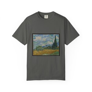Van Gogh Wheat Field with Cypresses T-Shirt, Post Impressionist Art Tee, Comfort Colors 1717 image 3