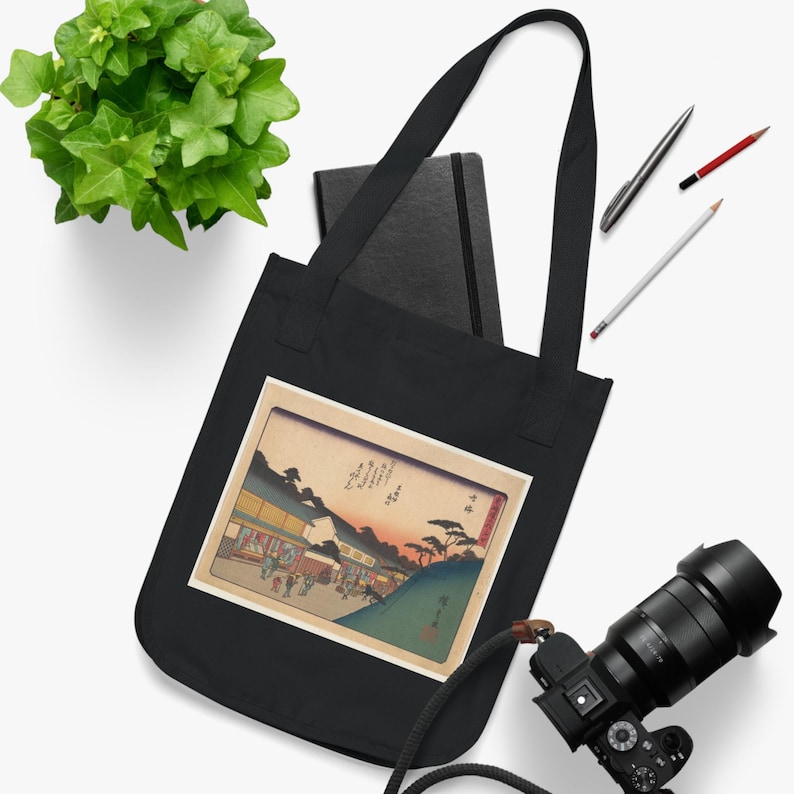 Narumi, de la serie Las cincuenta y tres estaciones del camino Tōkaidō de Utagawa Hiroshige - Bolso de lona resistente imagen 3