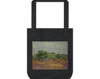 Van Gogh Olive Trees Canvas Tote Bag, Heavyweight Cotton Book Bag